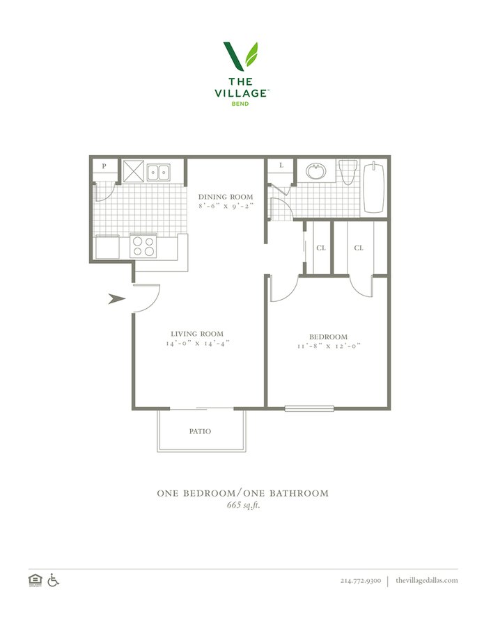 1 Bedroom 1 Bathroom Apartment for rent at The Village Bend in Dallas, TX