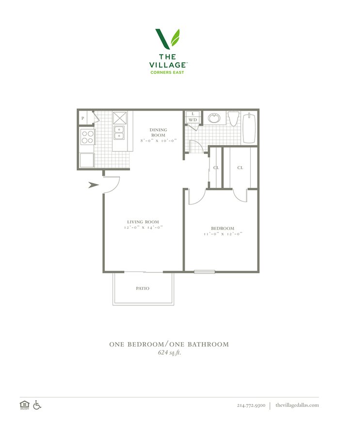 1 Bedroom 1 Bathroom Apartment for rent at The Village Corners East in Dallas, TX