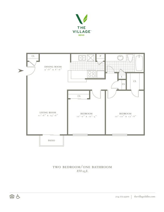 2 Bedrooms 1 Bathroom Apartment for rent at The Village Bend in Dallas, TX