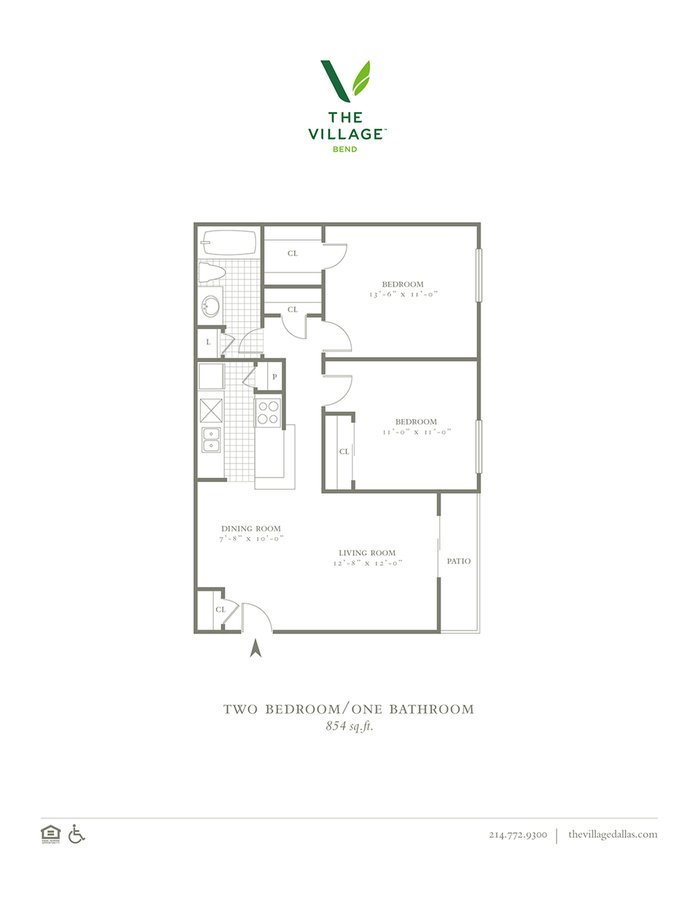 2 Bedrooms 1 Bathroom Apartment for rent at The Village Bend in Dallas, TX