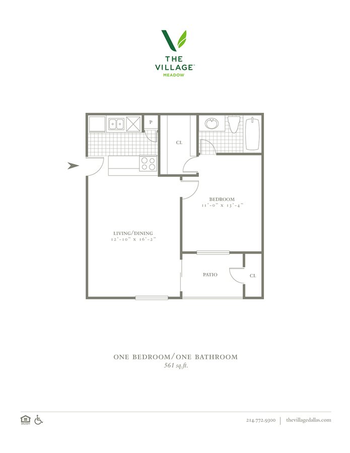 1 Bedroom 1 Bathroom Apartment for rent at The Village Meadow in Dallas, TX