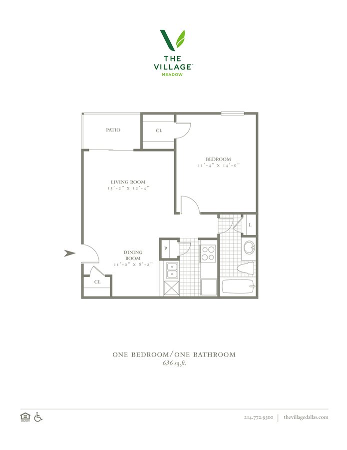 1 Bedroom 1 Bathroom Apartment for rent at The Village Meadow in Dallas, TX