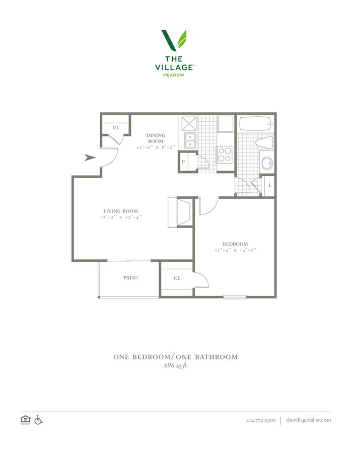 1 Bedroom 1 Bathroom Apartment for rent at The Village Meadow in Dallas, TX