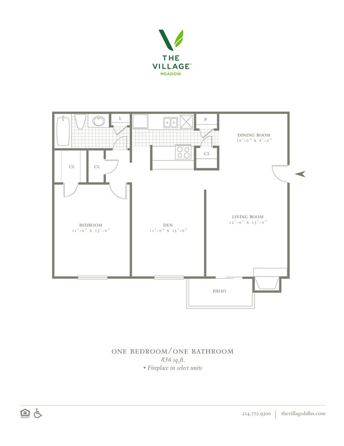 1 Bedroom 1 Bathroom Apartment for rent at The Village Meadow in Dallas, TX
