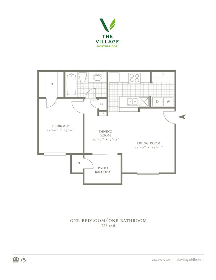 1 Bedroom 1 Bathroom Apartment for rent at The Village Northbridge in Dallas, TX