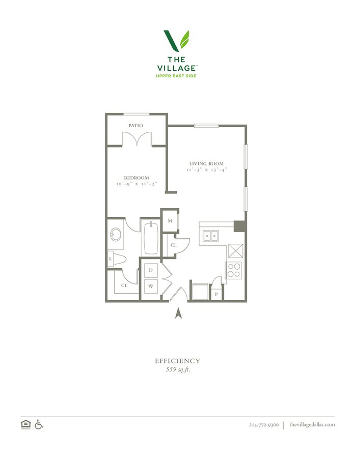 1 Bedroom 1 Bathroom Apartment for rent at The Village Upper East Side in Dallas, TX