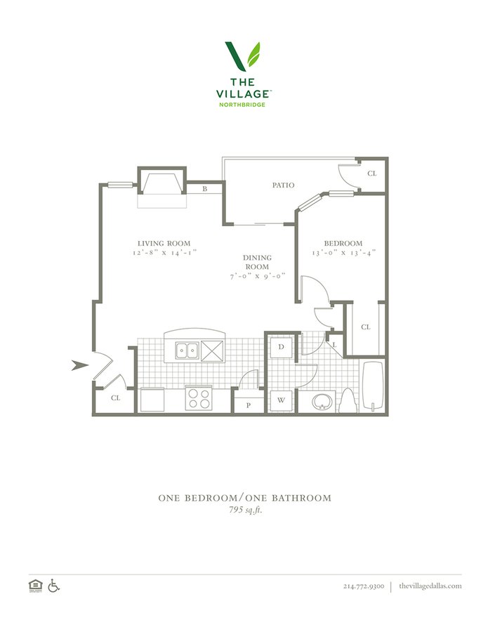 1 Bedroom 1 Bathroom Apartment for rent at The Village Northbridge in Dallas, TX