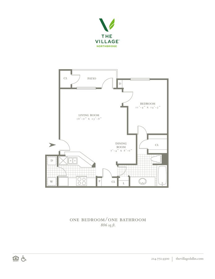 1 Bedroom 1 Bathroom Apartment for rent at The Village Northbridge in Dallas, TX