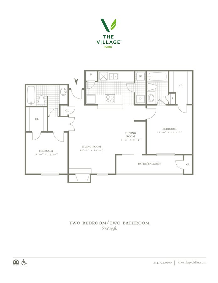 2 Bedrooms 2 Bathrooms Apartment for rent at The Village Park in Dallas, TX