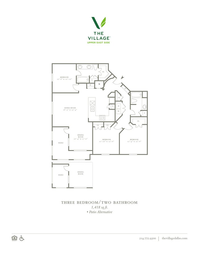 3 Bedrooms 2 Bathrooms Apartment for rent at The Village Upper East Side in Dallas, TX