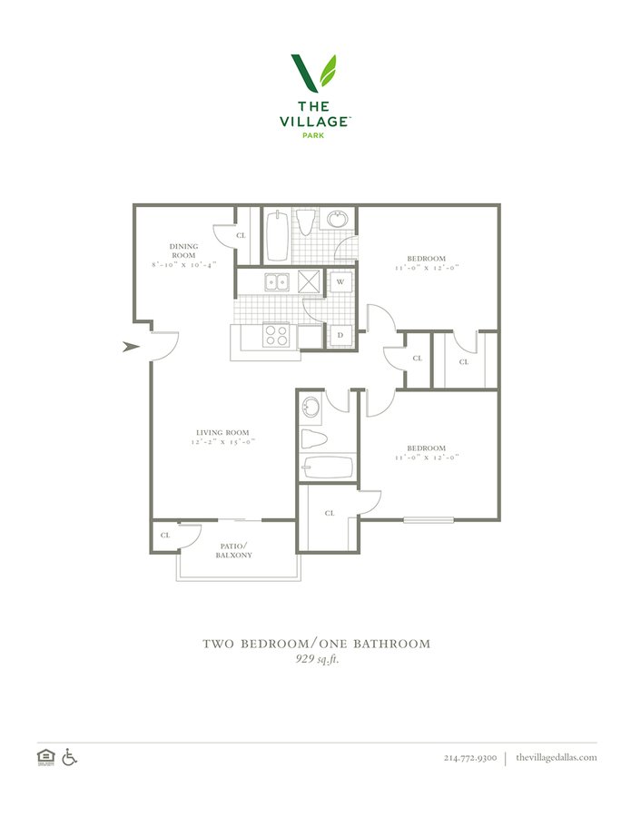 2 Bedrooms 2 Bathrooms Apartment for rent at The Village Park in Dallas, TX