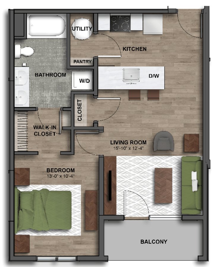 1 Bedroom 1 Bathroom Apartment for rent at One41 Wellington in Cincinnati, OH