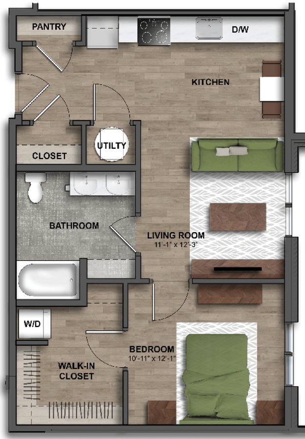 1 Bedroom 1 Bathroom Apartment for rent at One41 Wellington in Cincinnati, OH