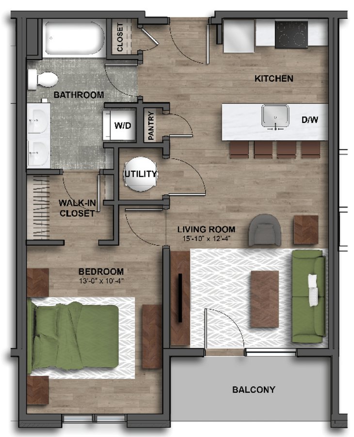 1 Bedroom 1 Bathroom Apartment for rent at One41 Wellington in Cincinnati, OH