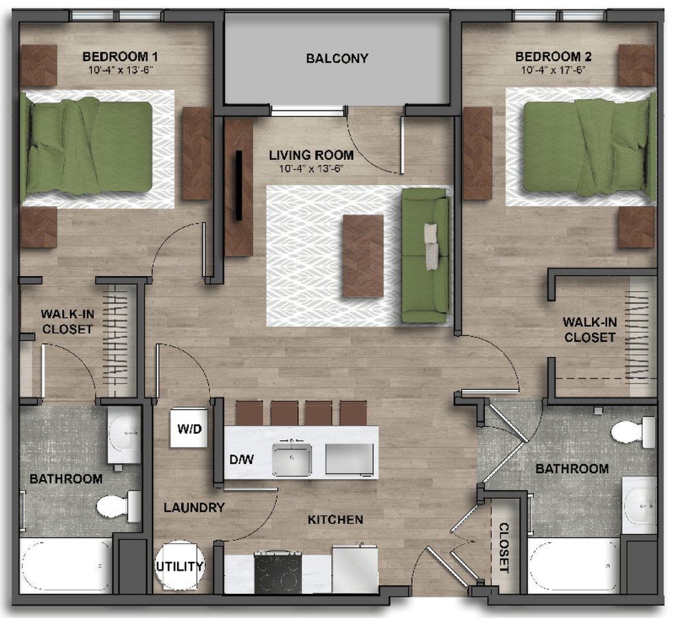 2 Bedrooms 2 Bathrooms Apartment for rent at One41 Wellington in Cincinnati, OH