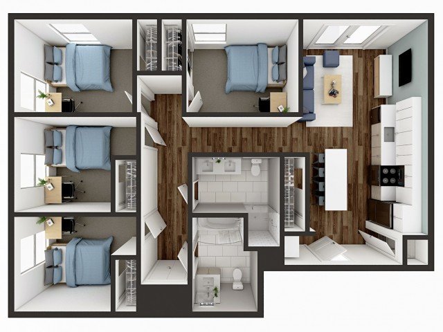 4 Bedrooms 2 Bathrooms Apartment for rent at 1008 S. 4th in Champaign, IL