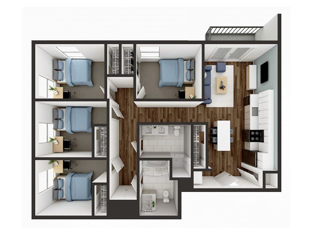 4 Bedrooms 2 Bathrooms Apartment for rent at 1008 S. 4th in Champaign, IL