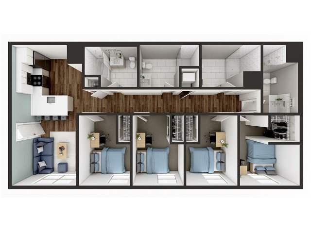 4 Bedrooms 4+ Bathrooms Apartment for rent at 1008 S. 4th in Champaign, IL