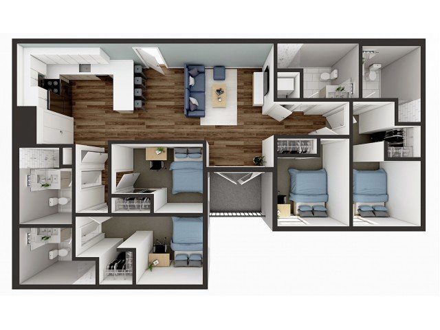 4 Bedrooms 4+ Bathrooms Apartment for rent at 1008 S. 4th in Champaign, IL
