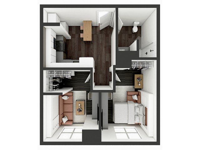 2 Bedrooms 1 Bathroom Apartment for rent at The Dean Campustown in Champaign, IL