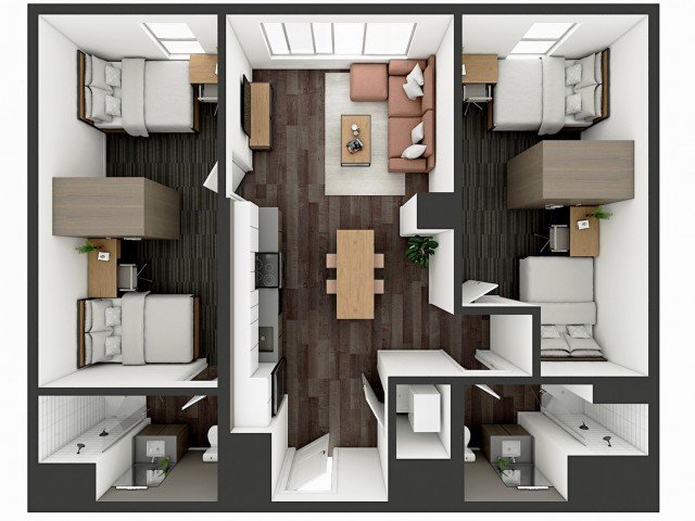 2 Bedrooms 2 Bathrooms Apartment for rent at The Dean Campustown in Champaign, IL