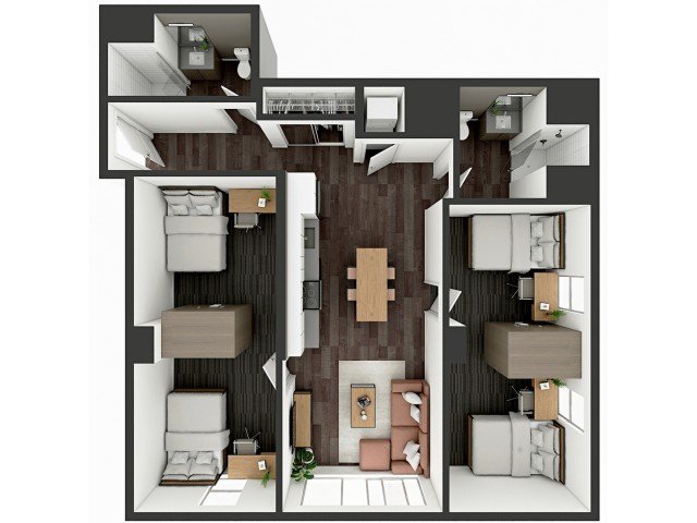 2 Bedrooms 2 Bathrooms Apartment for rent at The Dean Campustown in Champaign, IL