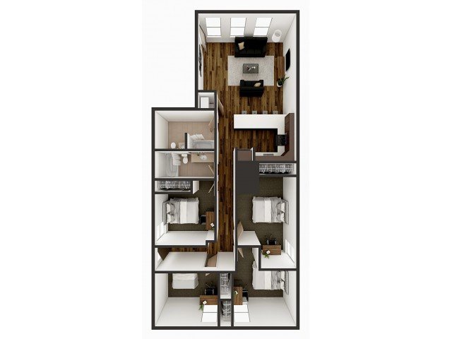 4 Bedrooms 2 Bathrooms Apartment for rent at 1008 S. 4th in Champaign, IL
