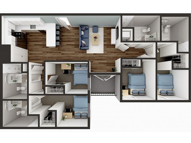 4 Bedrooms 4+ Bathrooms Apartment for rent at 1008 S. 4th in Champaign, IL