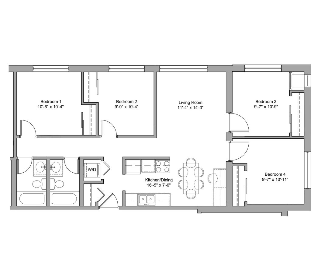 4 Bedrooms 2 Bathrooms Apartment for rent at The Denn in Minneapolis, MN