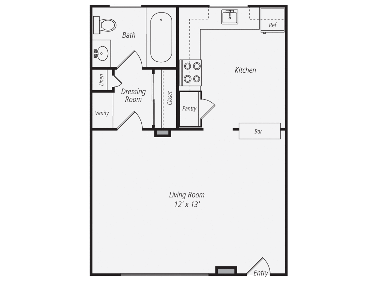 Studio 1 Bathroom Apartment for rent at AVA Burbank in Burbank, CA