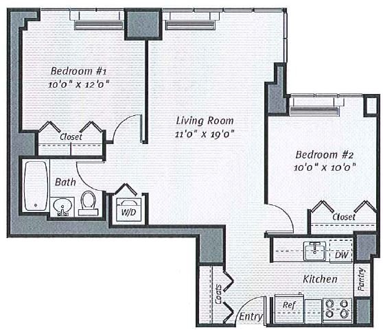 2 Bedrooms 1 Bathroom Apartment for rent at Avalon Bowery Place in New York, NY