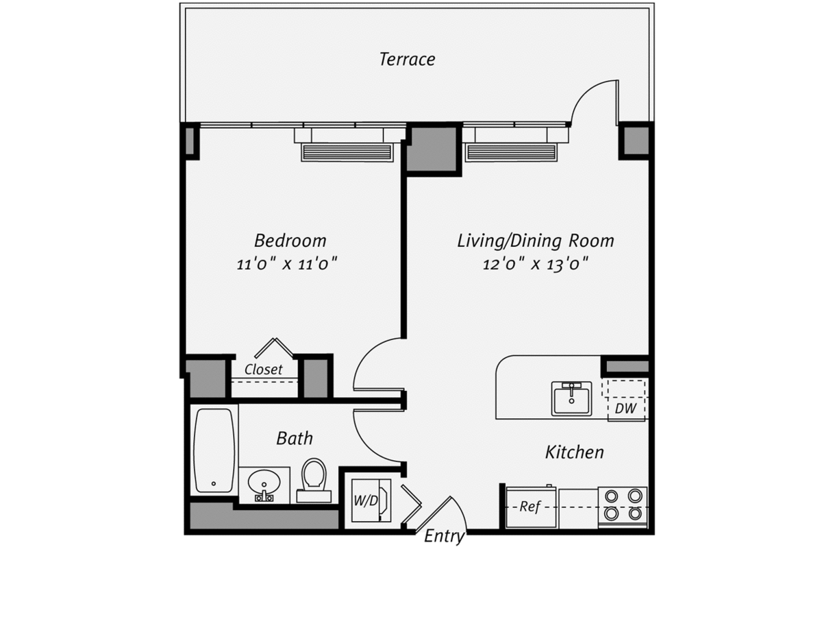 1 Bedroom 1 Bathroom Apartment for rent at Avalon Bowery Place in New York, NY