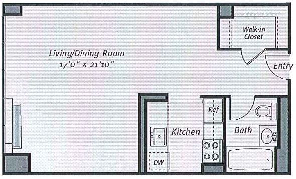 Studio 1 Bathroom Apartment for rent at Avalon Bowery Place in New York, NY