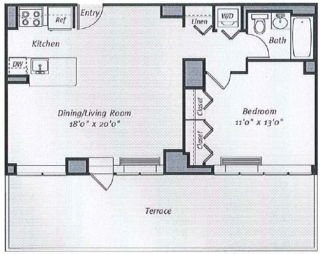 1 Bedroom 1 Bathroom Apartment for rent at Avalon Bowery Place in New York, NY