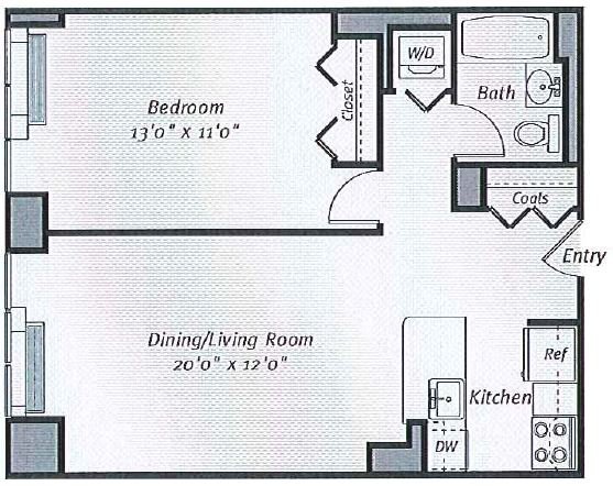 1 Bedroom 1 Bathroom Apartment for rent at Avalon Bowery Place in New York, NY