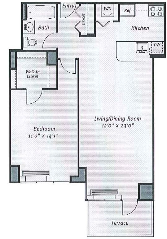1 Bedroom 1 Bathroom Apartment for rent at Avalon Bowery Place in New York, NY