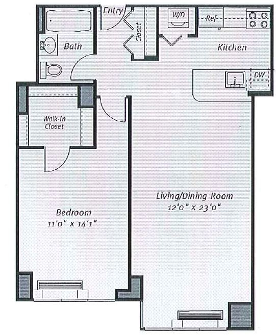 1 Bedroom 1 Bathroom Apartment for rent at Avalon Bowery Place in New York, NY