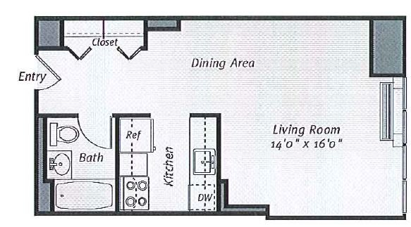 Studio 1 Bathroom Apartment for rent at Avalon Bowery Place in New York, NY