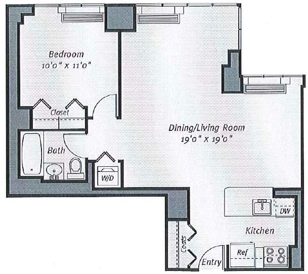 1 Bedroom 1 Bathroom Apartment for rent at Avalon Bowery Place in New York, NY