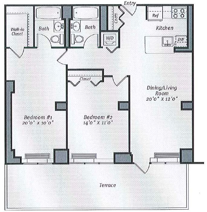 2 Bedrooms 1 Bathroom Apartment for rent at Avalon Bowery Place in New York, NY