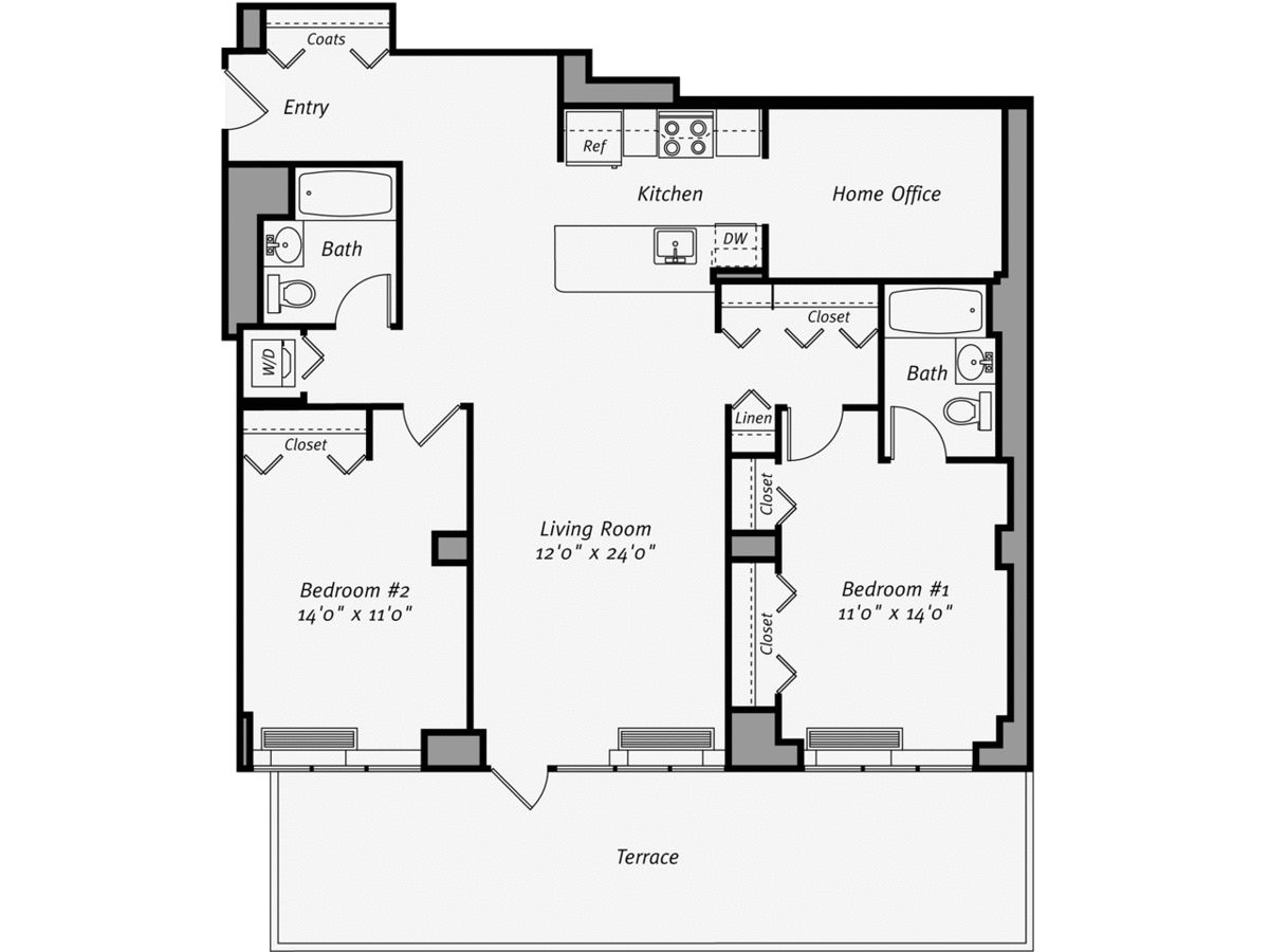 2 Bedrooms 2 Bathrooms Apartment for rent at Avalon Bowery Place in New York, NY