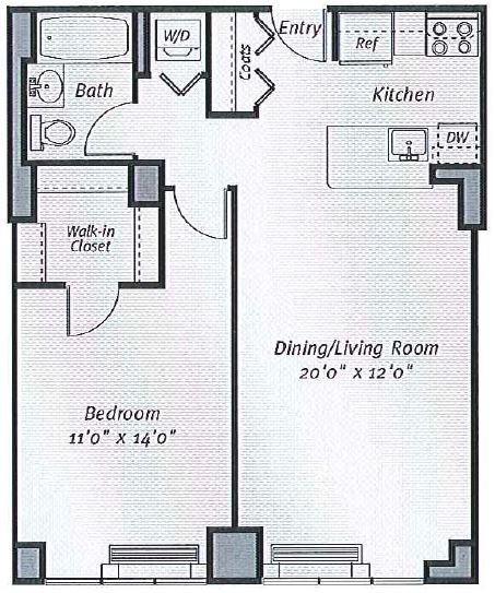 1 Bedroom 1 Bathroom Apartment for rent at Avalon Bowery Place in New York, NY
