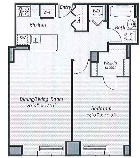 1 Bedroom 1 Bathroom Apartment for rent at Avalon Bowery Place in New York, NY