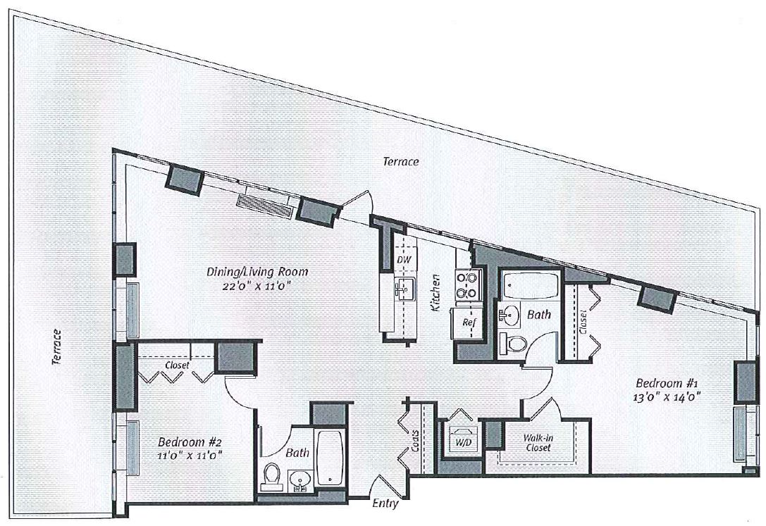 2 Bedrooms 2 Bathrooms Apartment for rent at Avalon Bowery Place in New York, NY