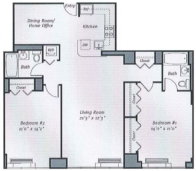2 Bedrooms 2 Bathrooms Apartment for rent at Avalon Bowery Place in New York, NY