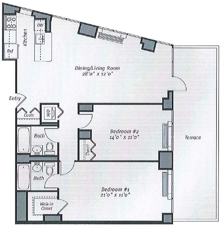 2 Bedrooms 2 Bathrooms Apartment for rent at Avalon Bowery Place in New York, NY