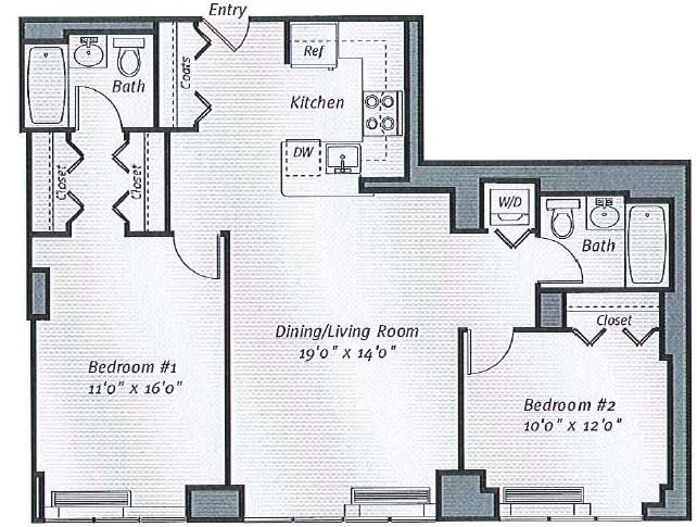 2 Bedrooms 2 Bathrooms Apartment for rent at Avalon Bowery Place in New York, NY