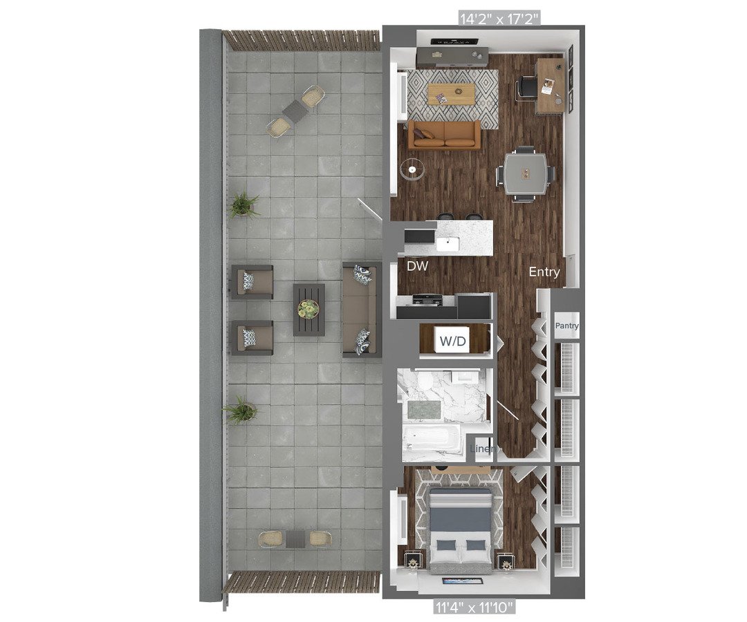 1 Bedroom 1 Bathroom Apartment for rent at Avalon Bowery Place in New York, NY
