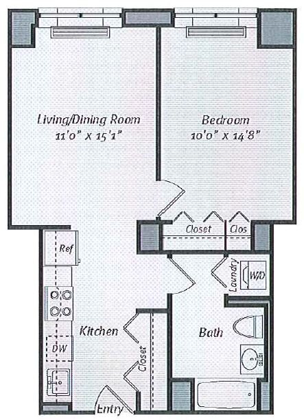 1 Bedroom 1 Bathroom Apartment for rent at Avalon Bowery Place in New York, NY