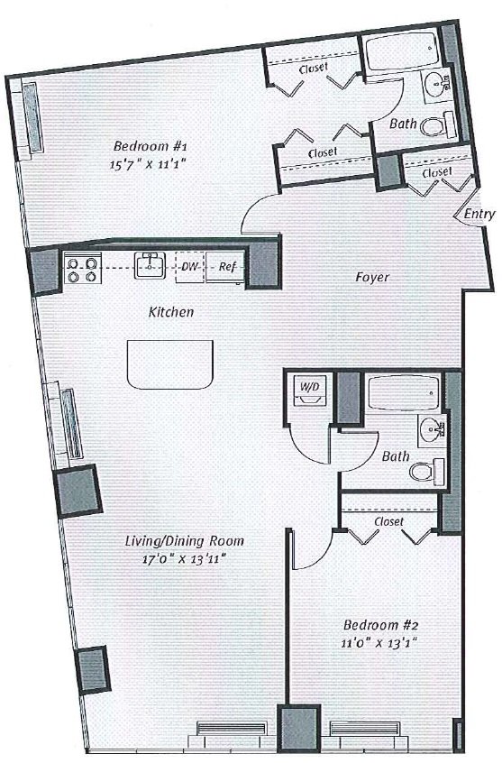 2 Bedrooms 2 Bathrooms Apartment for rent at Avalon Bowery Place in New York, NY